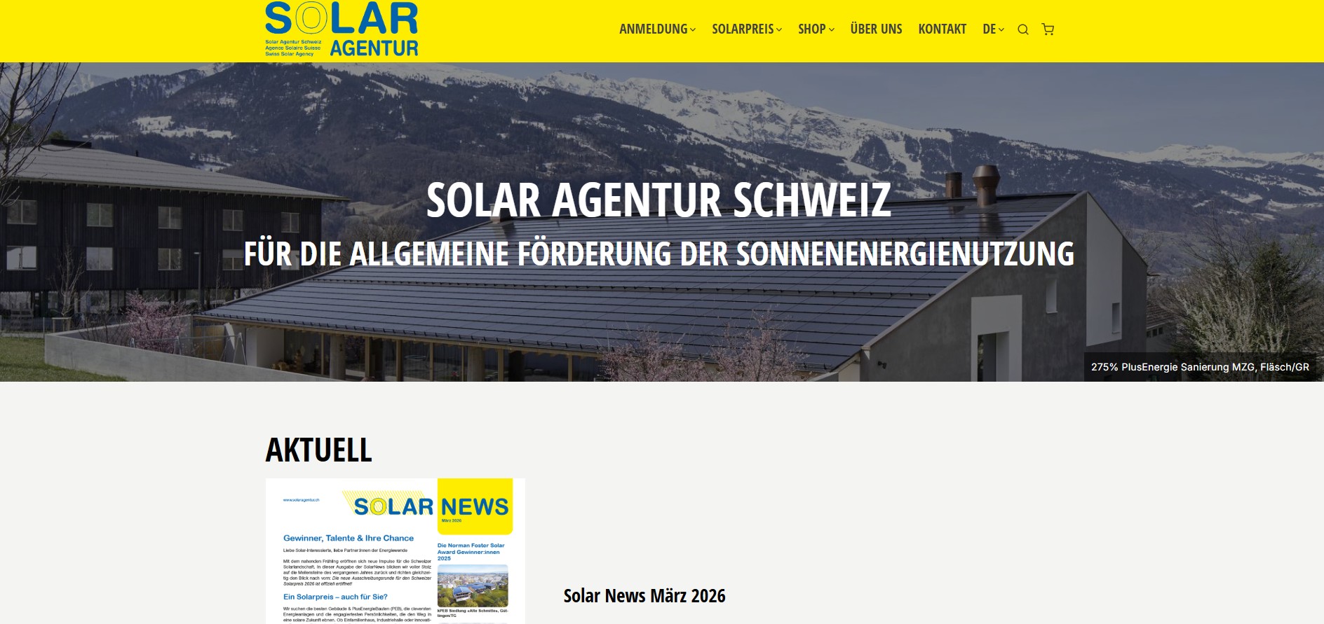 Solar Agentur Schweiz launches its new website